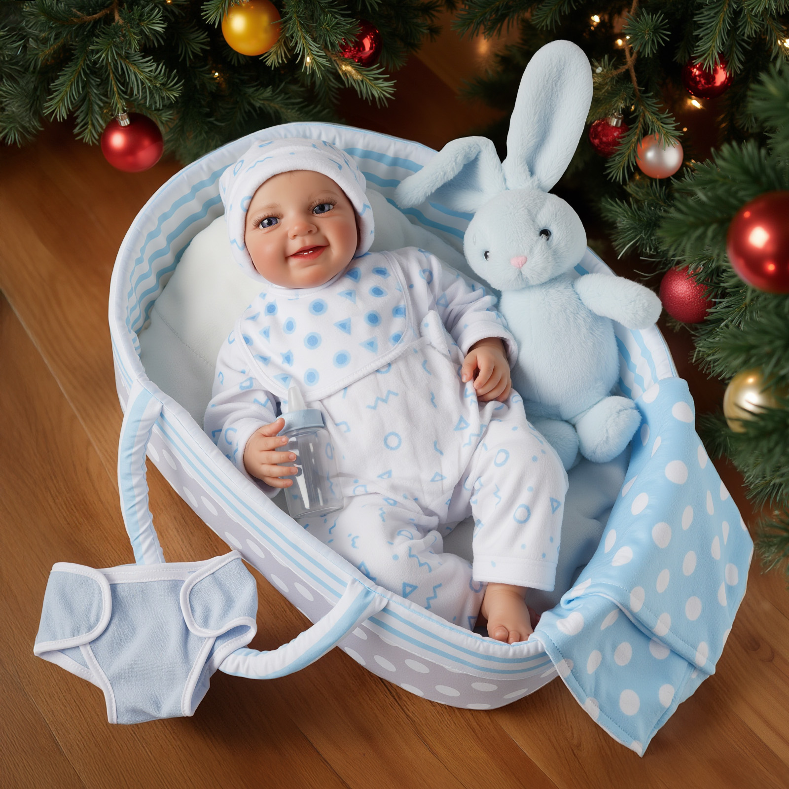 [Suitable for 17-22'' Dolls] Babeside Reborn Baby Essentials-8pcs Set Blue