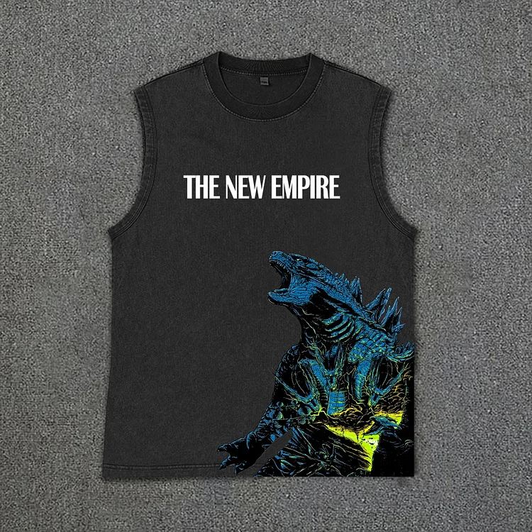 Vintage Godzilla X Kong: The New Empire Graphics Acid Washed Tank Top