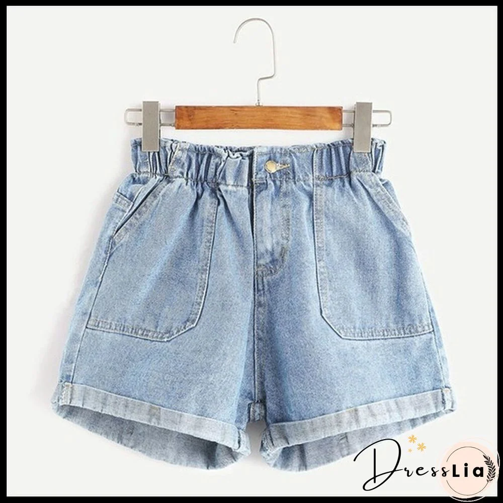 S-5XL Women's Fashion Summer Sexy Slim Fit Denim Shorts Girl's High Waist Jean Shorts Jeans Pants