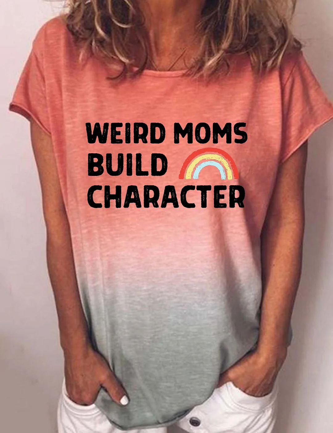 Weird Moms Build Character Gradient T-Shirt