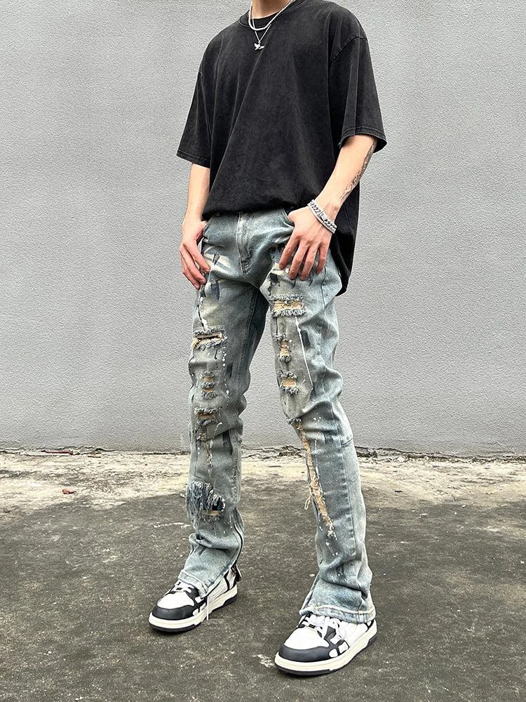 Aonga Ripped Graffiti Jeans