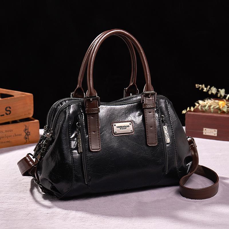 Retro fashion carry crossbody can adjust large capacity multi-layer bag