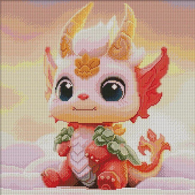 spring-cute-little-dragon-11ct-stamped-cross-stitch-50-50cm for Dragon Cross Stitch Patterns Free Printable Spring - Cute Little Dragon 11CT Stamped Cross Stitch 50*50CM for Dragon Cross Stitch Patterns Free Printable
