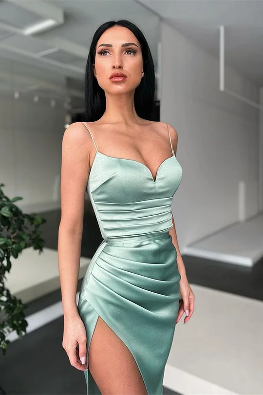 Lovely Rhinestone Beaded Long Mermaid Prom Dresses, See Through Prom Dresses, PD0444