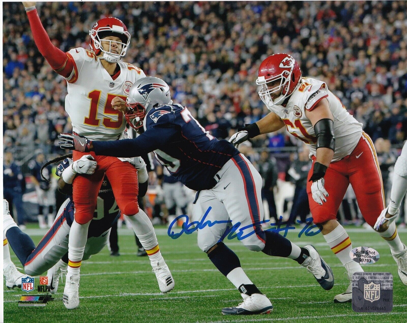 ADAM BUTLER NEW ENGLAND PATRIOTS ACTION SIGNED 8x10