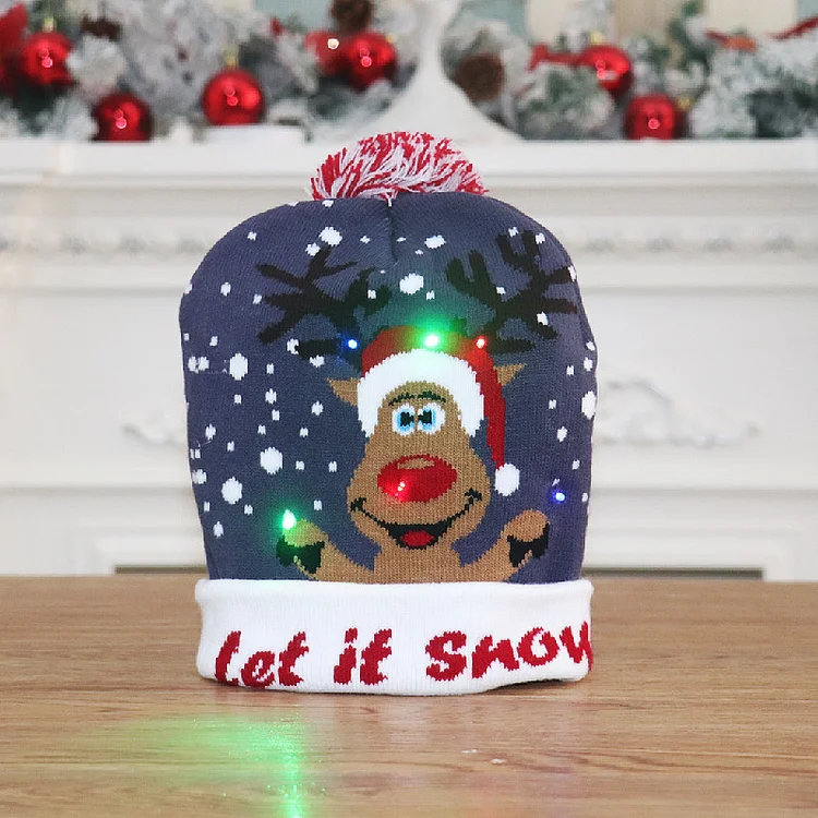 🎁Early Christmas Sale - Christmas LED Light Knitted Beanie
