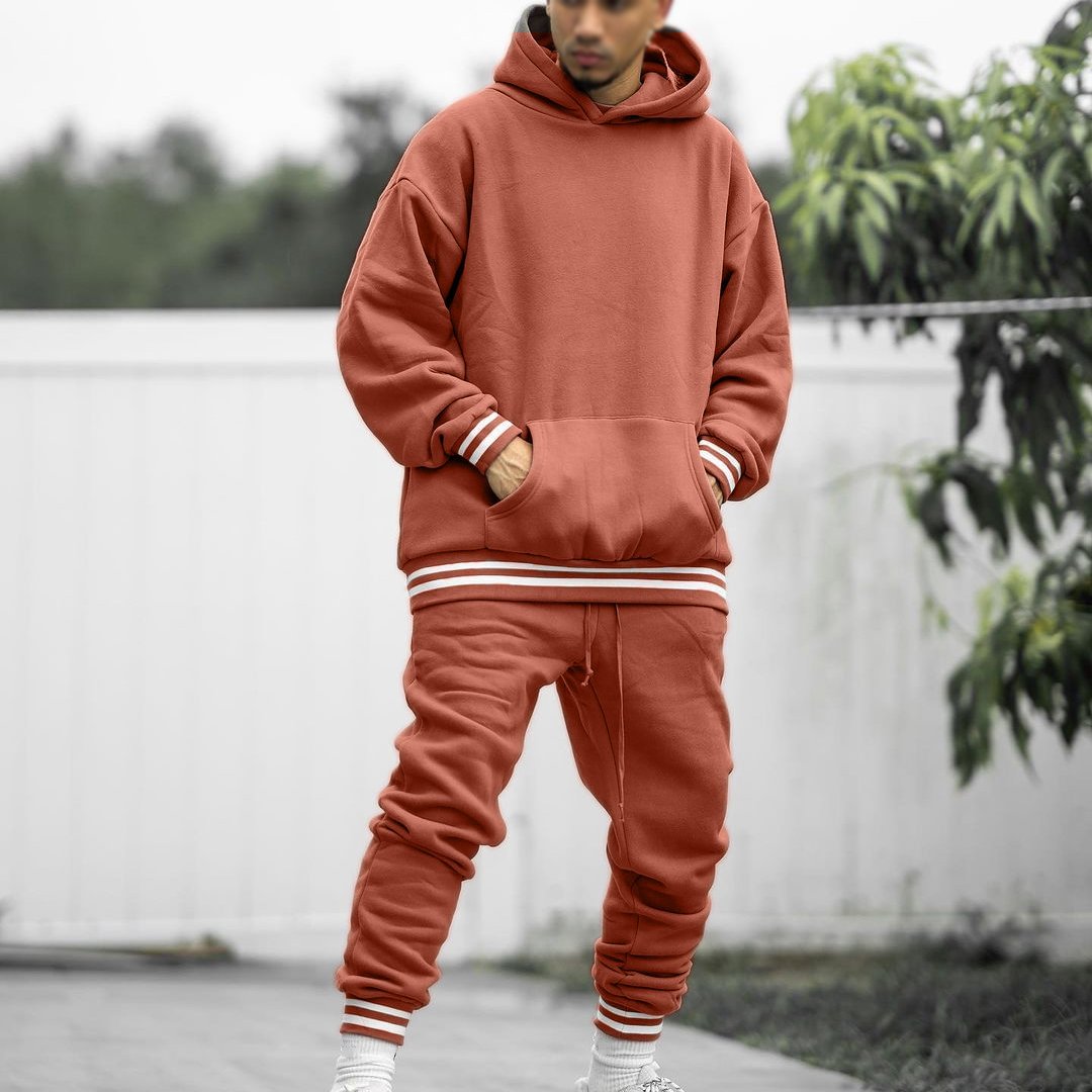 Street style sports hoodie sweatpants suit