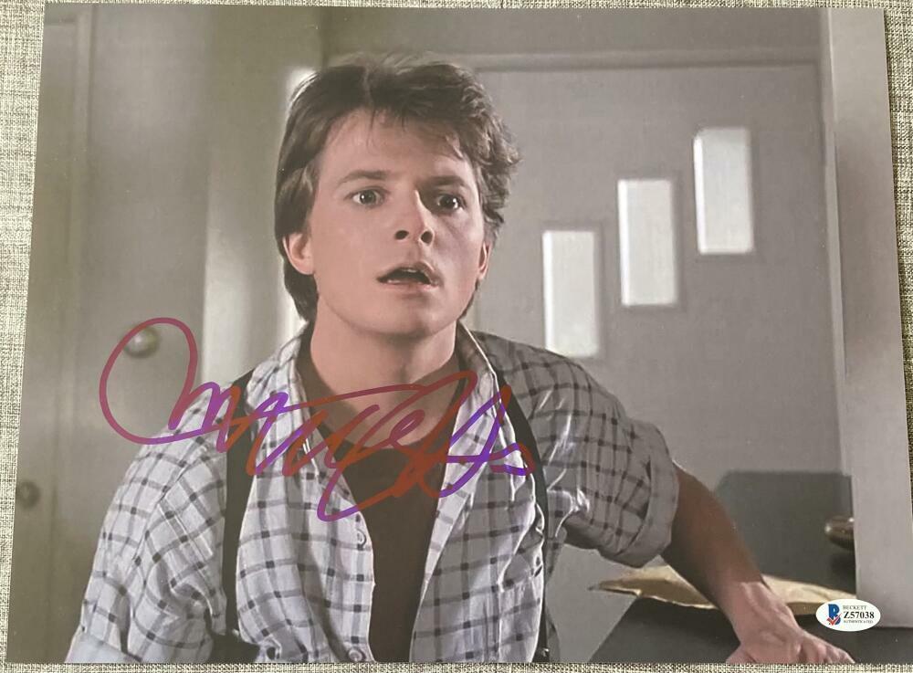 MICHAEL J. FOX SIGNED AUTOGRAPH - BACK TO THE FUTURE RARE 11X14 Photo Poster painting BECKETT 37