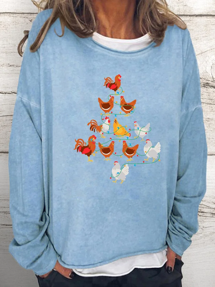 Just a girl who likes chickens Women Loose Sweatshirt-0019976