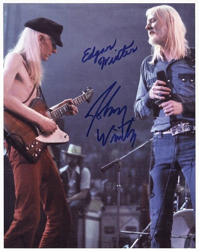 JOHNNY & EDGAR WINTER Signed Photo Poster paintinggraph Rock Singer / Guitarist - preprint