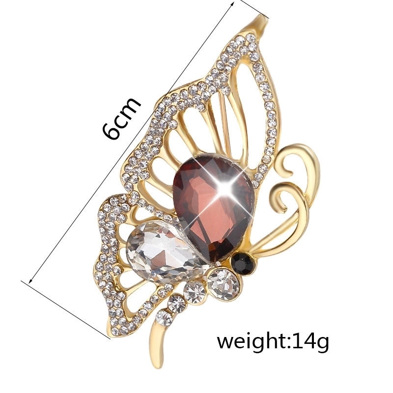 Fashion Pin Letter Butterfly Alloy Inlay Rhinestones Women’S Brooches