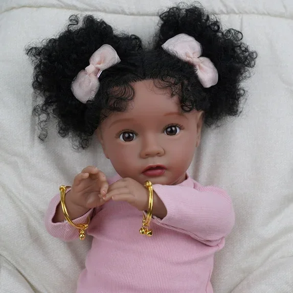 Rsgdolls RSG 20 Inch Lifelike Reborn Baby Dolls Black Girl - Handmade Soft Body Touch Newborn Baby Dolls Real Life with Clothes and Toy Gift for Kids Age 3+：Realistic Reborn Baby Dolls By Rsgdolls®