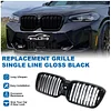 BILLDIO G01 G02 Grill - Black Kidney Grille Compatible With 2022-IN BMW X3 G01 X4 G02 ABS Double Slat Gloss Black Grille