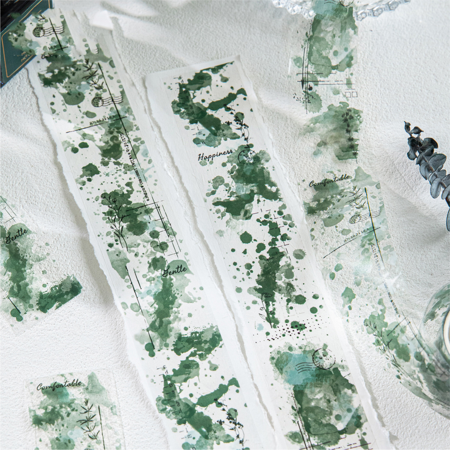 PET 테이프 - 30mm*200cm 종이 잉크 마크 시리즈 빈티지 스머지 필름