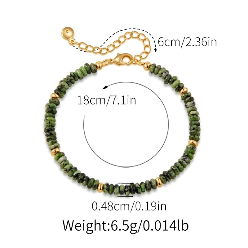 Turquoise Copper Beaded Crystal Artificial Crystal Natural Stone Turquoise Bracelets