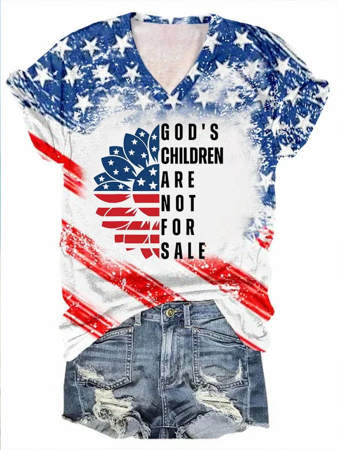 God'S Children Are Not For Sale Casual Printed T-Shirt.