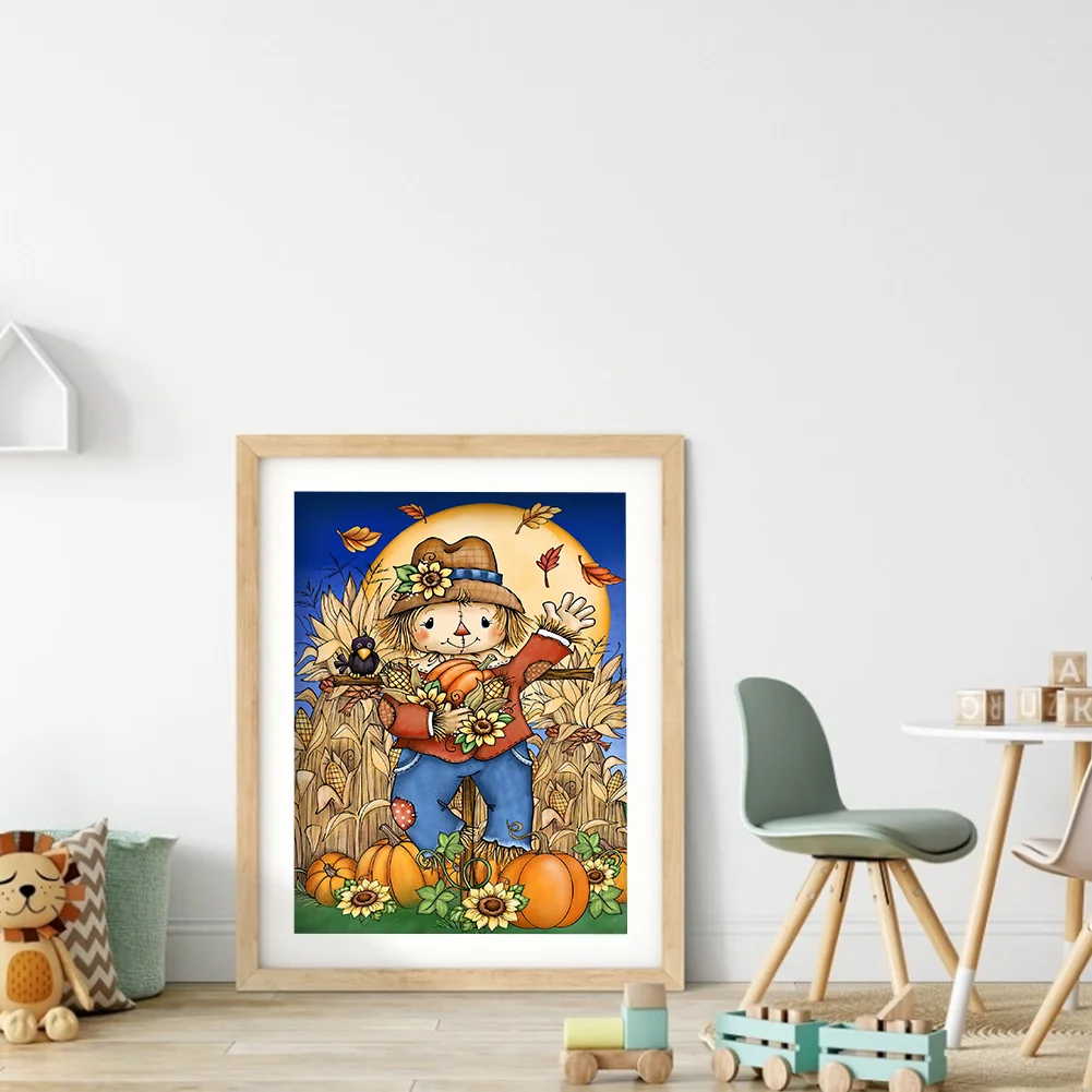 5D Diamond Painting DIY Halloween scarecrow Full Round Drill Rhinestone Kit
