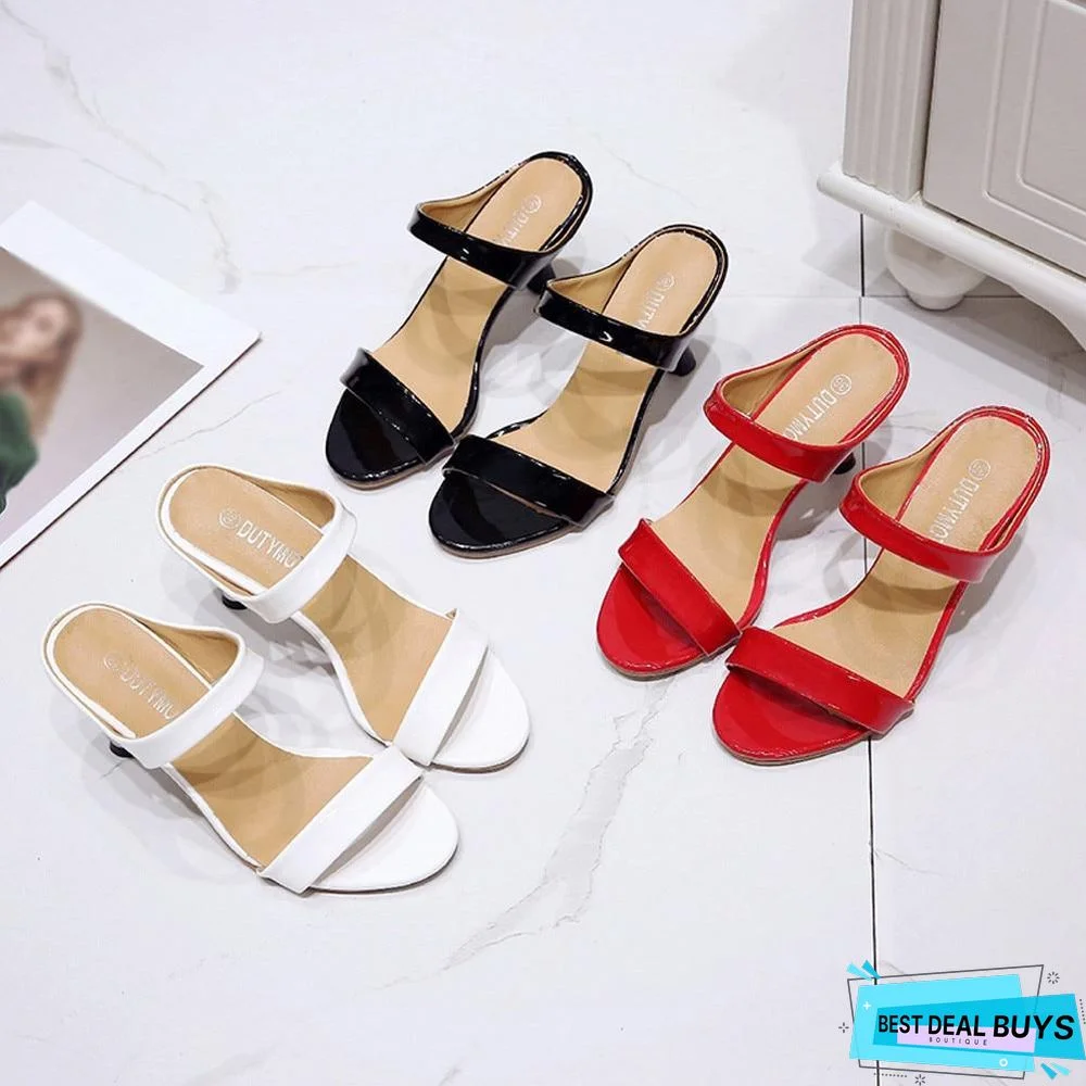High Heels Women Open Toe Sandals Thin Heel Fish Mouth Slippers Sandal Shoes