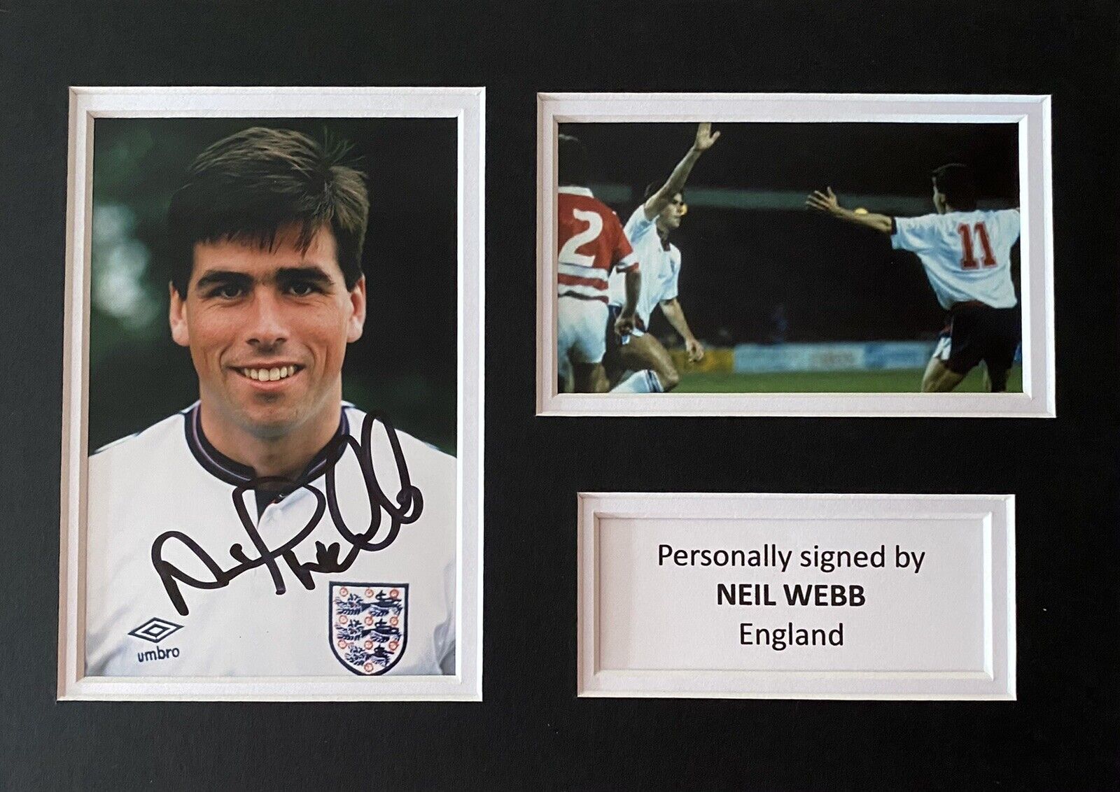 Neil Webb Genuine Hand Signed England Photo Poster painting In A4 Mount Display