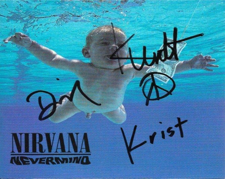 REPRINT - NIRVANA Nevermind Kurt Cobain - Dave Grohl Signed 8x10 Photo Poster painting Man Cave