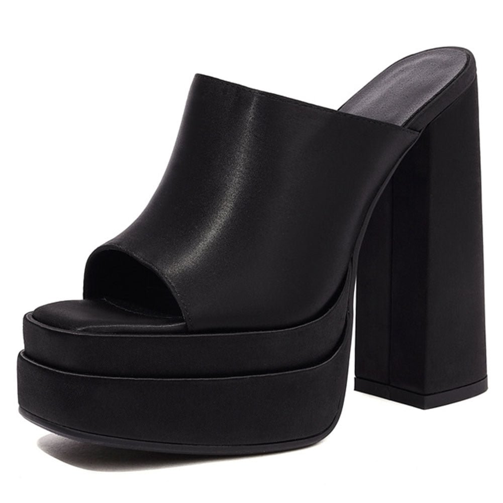 Big Size 34-43 Brand Design Ladies Mixed Colors Mules Fashion Platform Thick High Heels Women's Sandals Party Sexy Shoes Woman