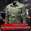 New Men's Solid Color Work Shirt, Everyday Casual Shirt with Pockets