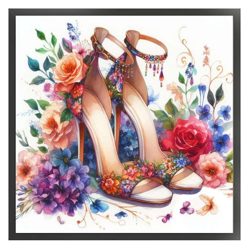 11CT Full Stamped Cross Stitch - High Heel(Canvas|40*40CM)