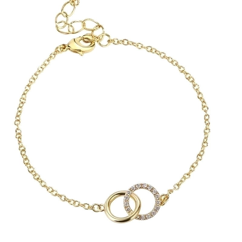 Minimalist Solid Color Copper Inlay Rhinestones Zircon 18k Gold Plated Rose Gold Plated Silver Plated Bracelets