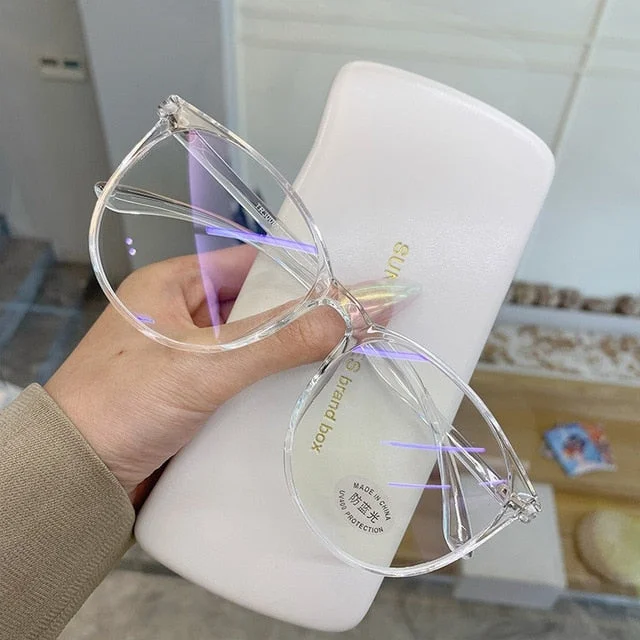 Vintage Anti Blue Light Unisex Round Eyeglass Frame Glasses Spectacles Clear Lens Eyewear Women/Men