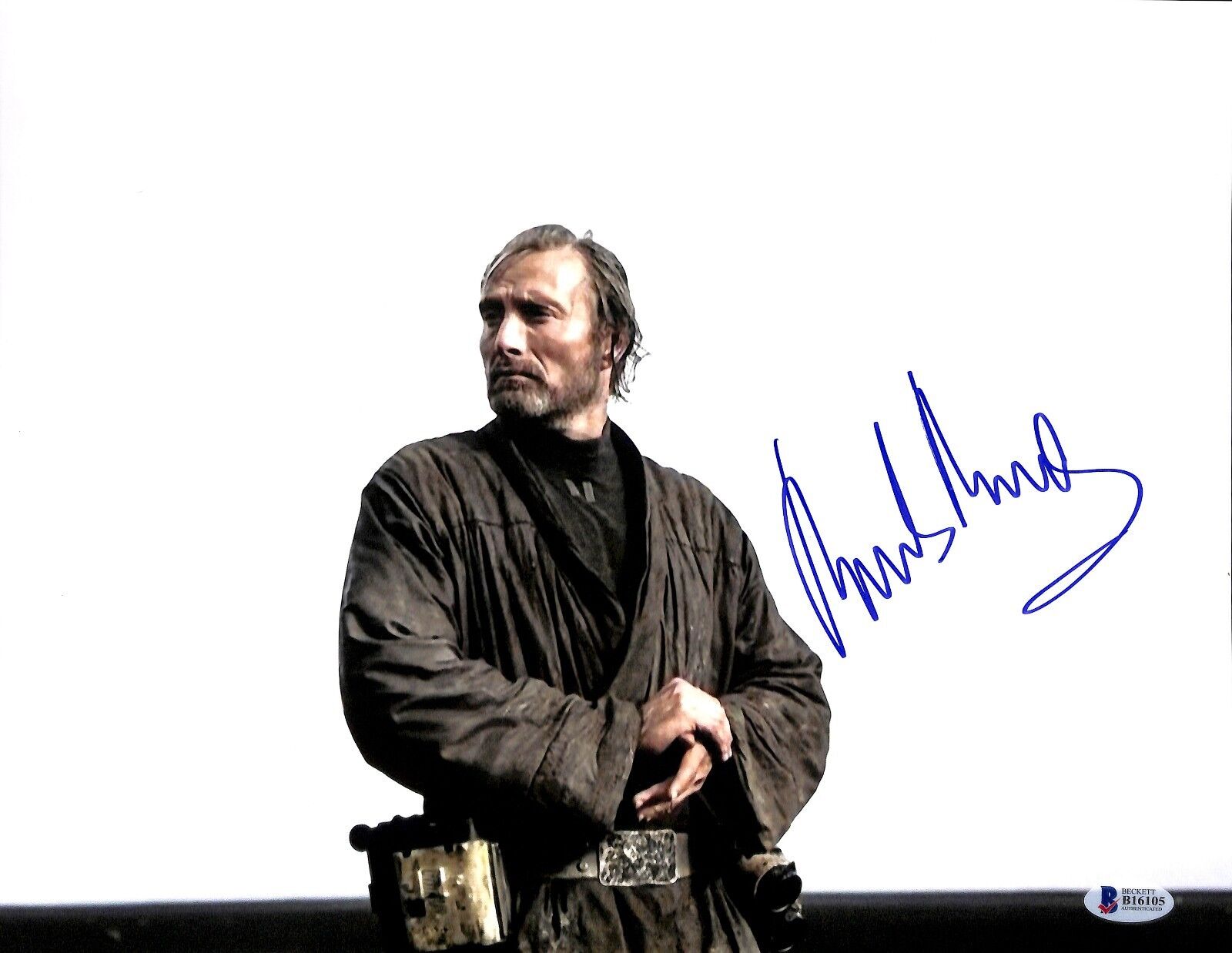 Mads Mikkelsen Signed 11x14 Photo Poster painting BAS Beckett COA Rogue One A Star Wars Story 1