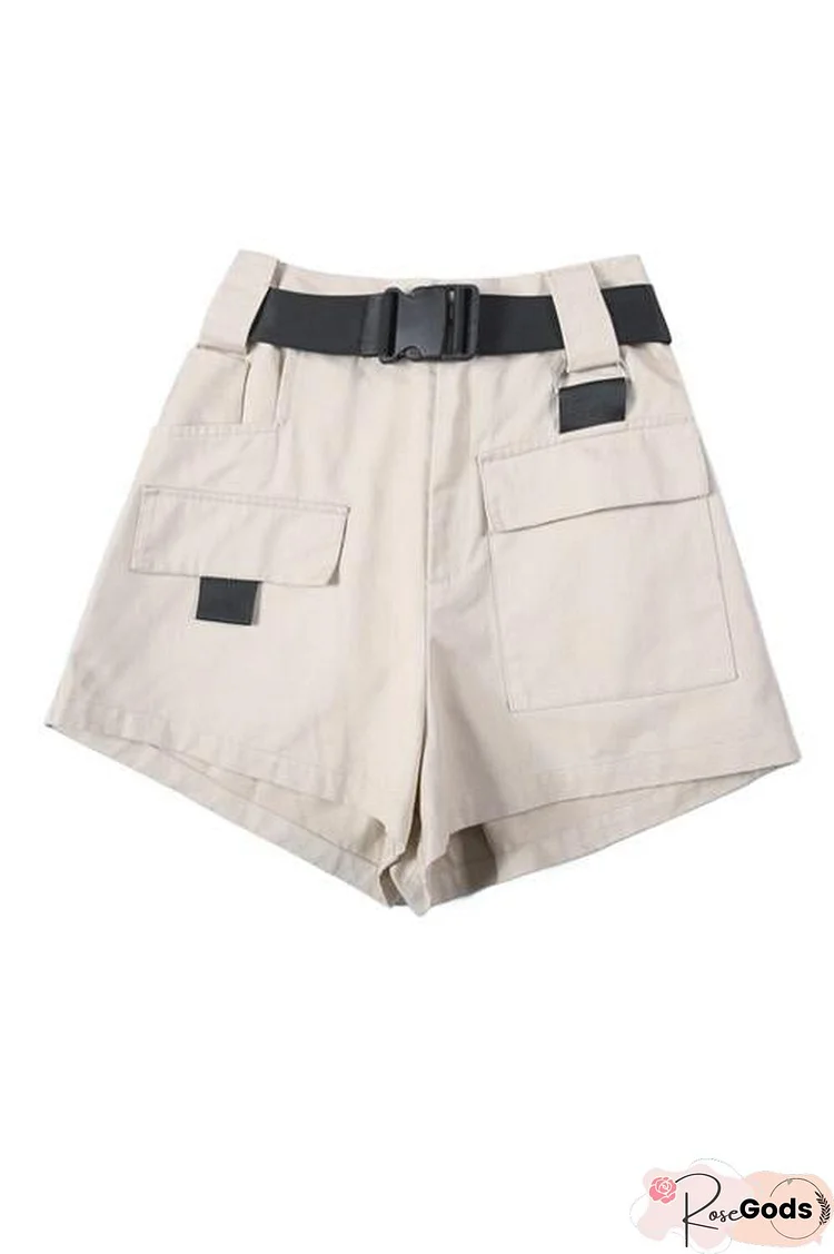 Pockets Cargo Shorts With Belt