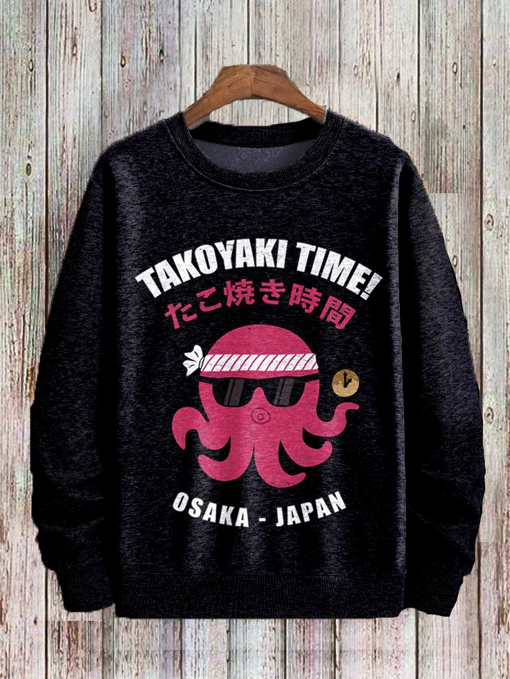 Men's Osaka Japan Takoyaki Time Print Casual Sweatshirt