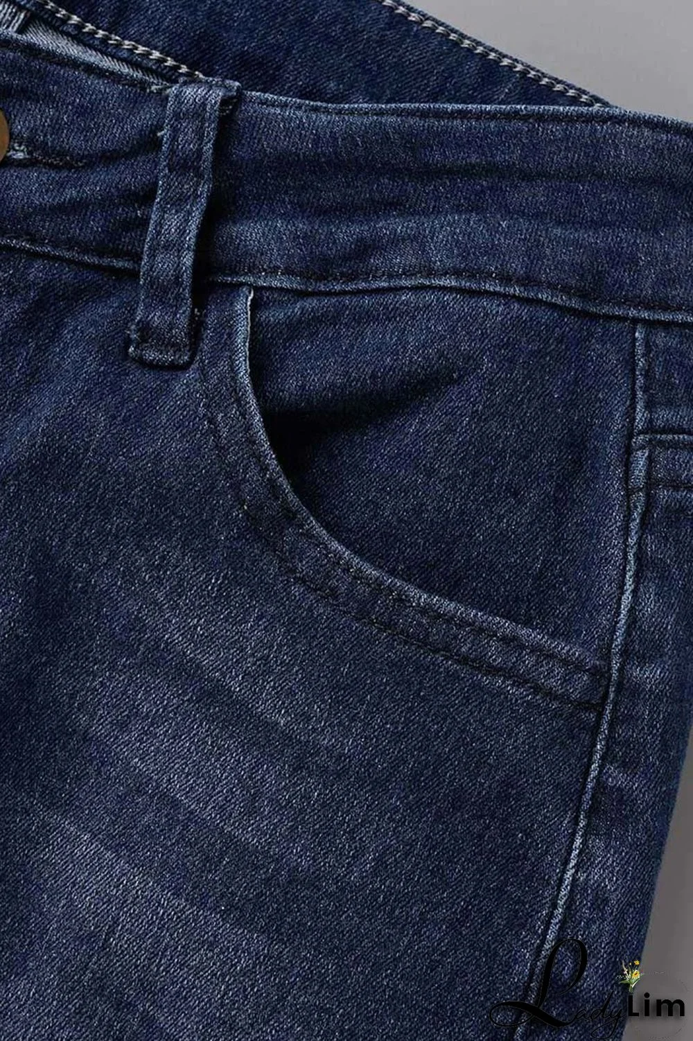 Black Street Solid Patchwork Plus Size Jeans