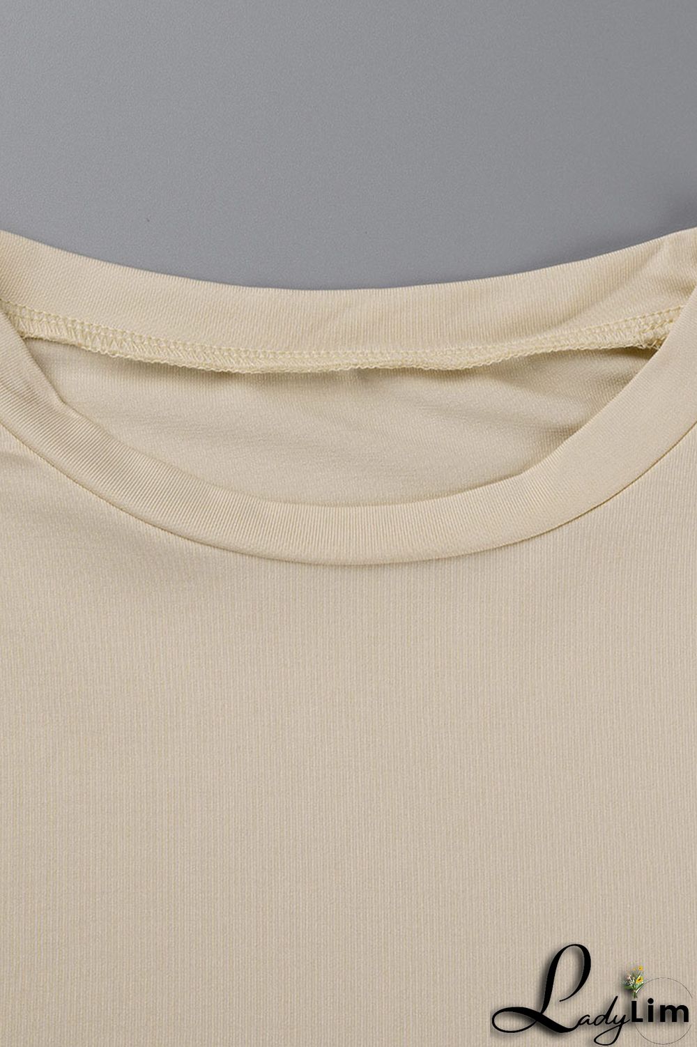 White Solid Patchwork O Neck Short Sleeve Two Pieces