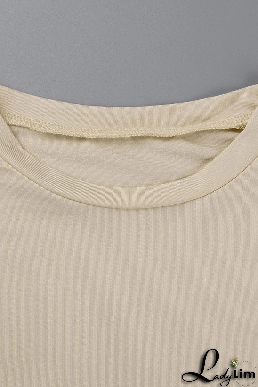 White Solid Patchwork O Neck Short Sleeve Two Pieces