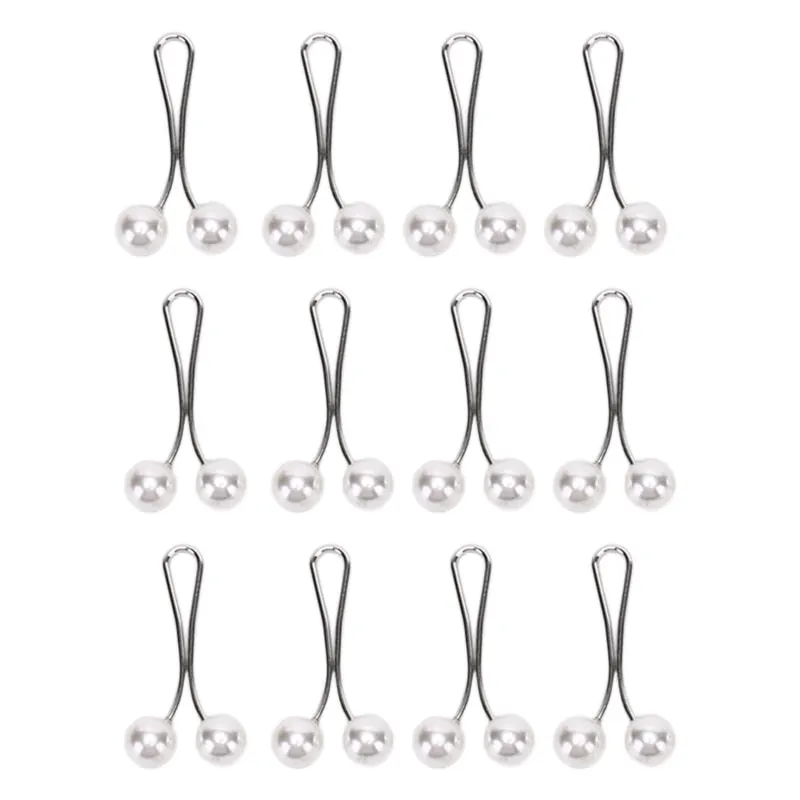 12pcs Lady Muslim Scarf Hijab Clips Pearl Scarf Brooch Pin Shawl Scarf Head Scarf Holder