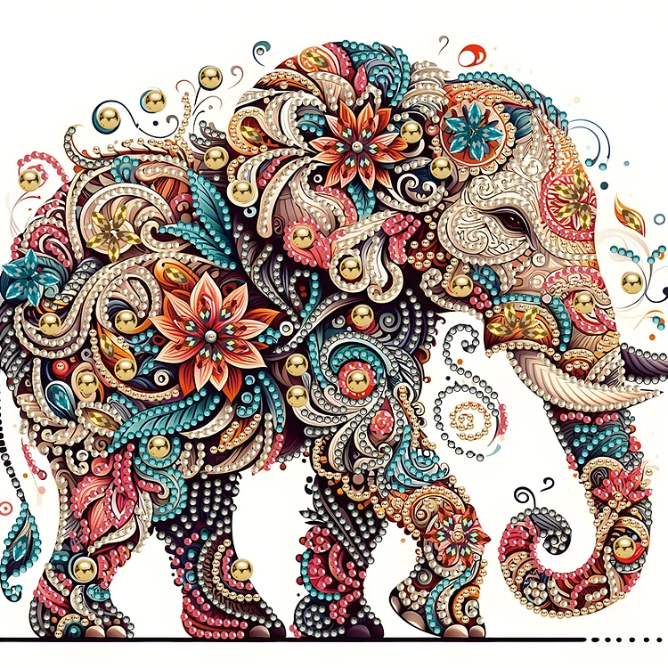 Exquisite Elephant 30*30CM (Canvas) Special Shaped Drill Diamond Painting gbfke