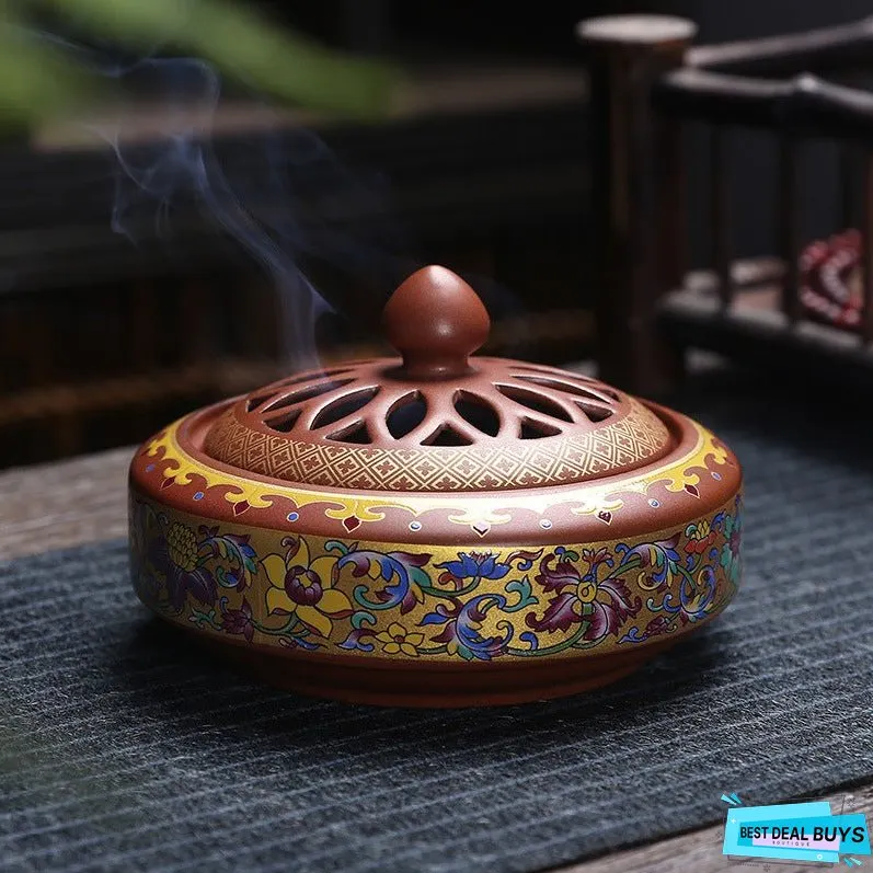 Antique Cloisonne Incense Burner Handicraft Ornament Creative Home Indoor Incense Enamel Color Burner