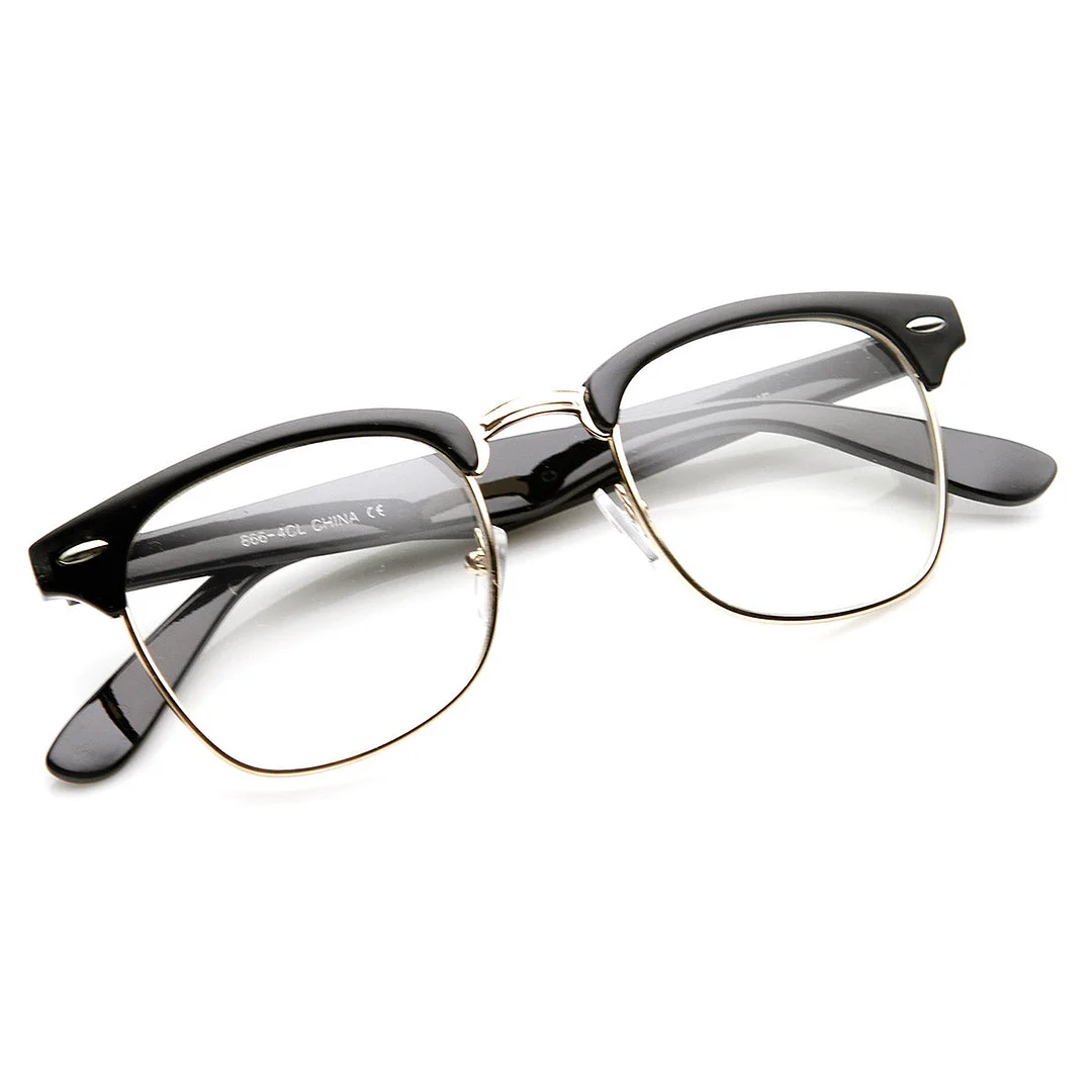 Vintage Inspired Classic Horn Rimmed Nerd Horn Rimmed 400 Clear Lens Glasses