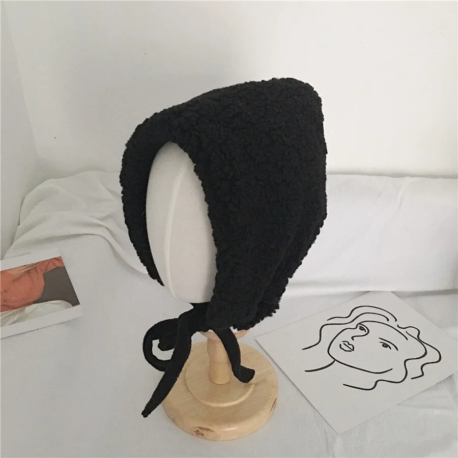 Winter Artificial Fur Hats Women Beanies Hat with Earflaps Hat Fur Hood Hat Lamb Hair Women's Bomber Hats Warm Beanies Cap
