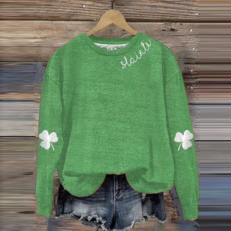 Wearshes Women's Slainte St. Patrick's Day Printed Sweatshirt