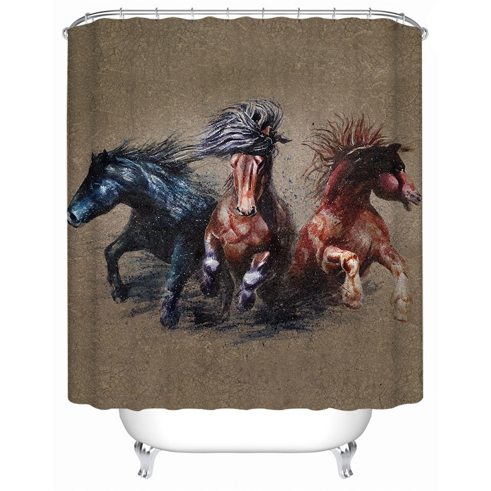 

Horses - Print Shower Curtain, 180*180cm, 501 Original