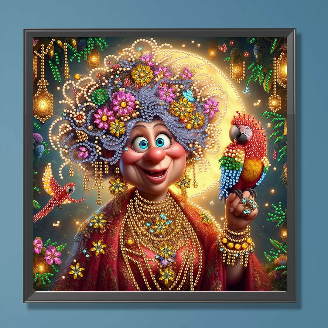 Lovely Old Lady - Diamond Painting - Partial Special Shaped Drill(Canvas|30*30cm)