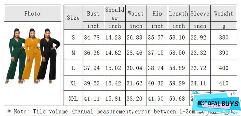 Autumn and Winter Solid Color V-Neck Bubble Sleeve Personalized Casual Wide Leg Jumpsuit
