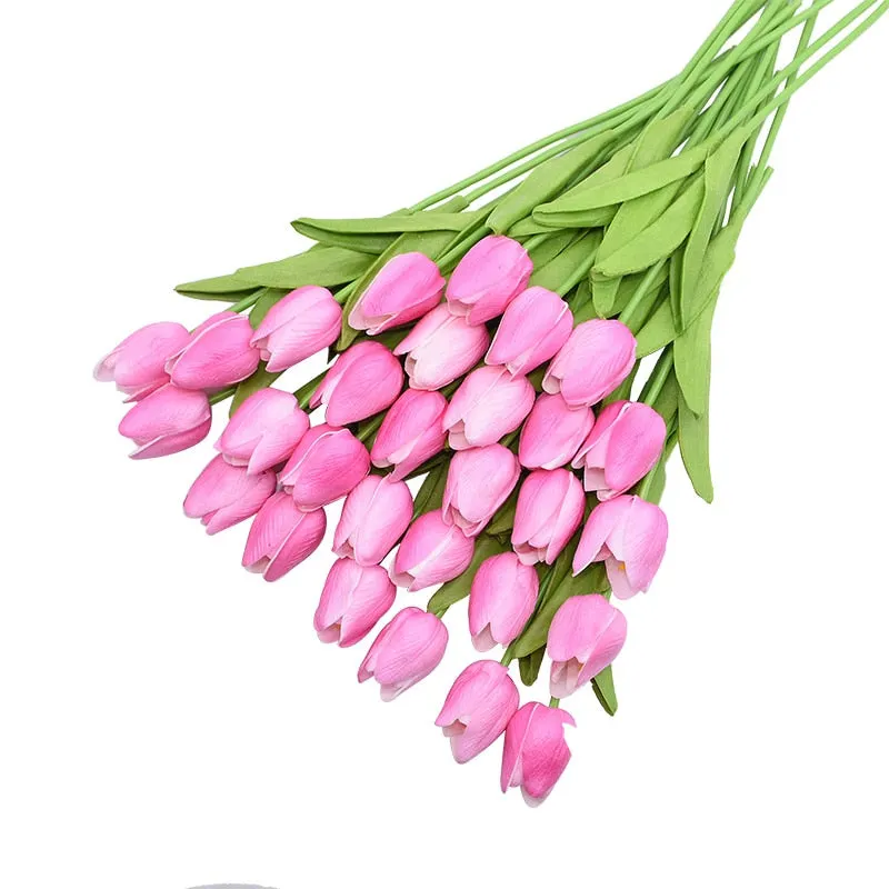 31Pcs/lot Tulips Artificial Flowers PU Calla Fake Flowers Real Touch Flowers for Wedding Decoration Home Party Decoration Favors