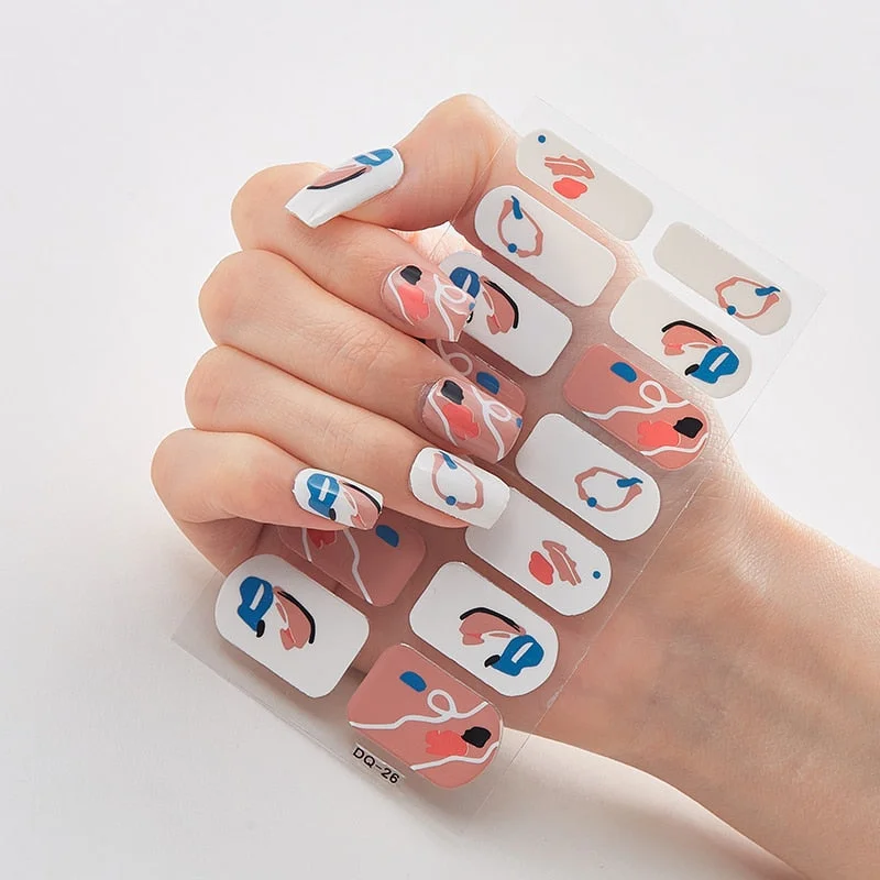 Four Sorts 0f Nail Stickers Nail Wraps DIY Self Adhesive Nail Sticker Self Adhesive Nail Sticker Full Cover Nail Stickers Shiny