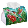 (24cm)Diamond Art Tissue Box Cover DIY PU Desktop Organizer Large(Bird)