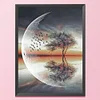Full Embroidery Moon and Tree Stamped Cross Stitch 3-Strand 11CT (szx850)