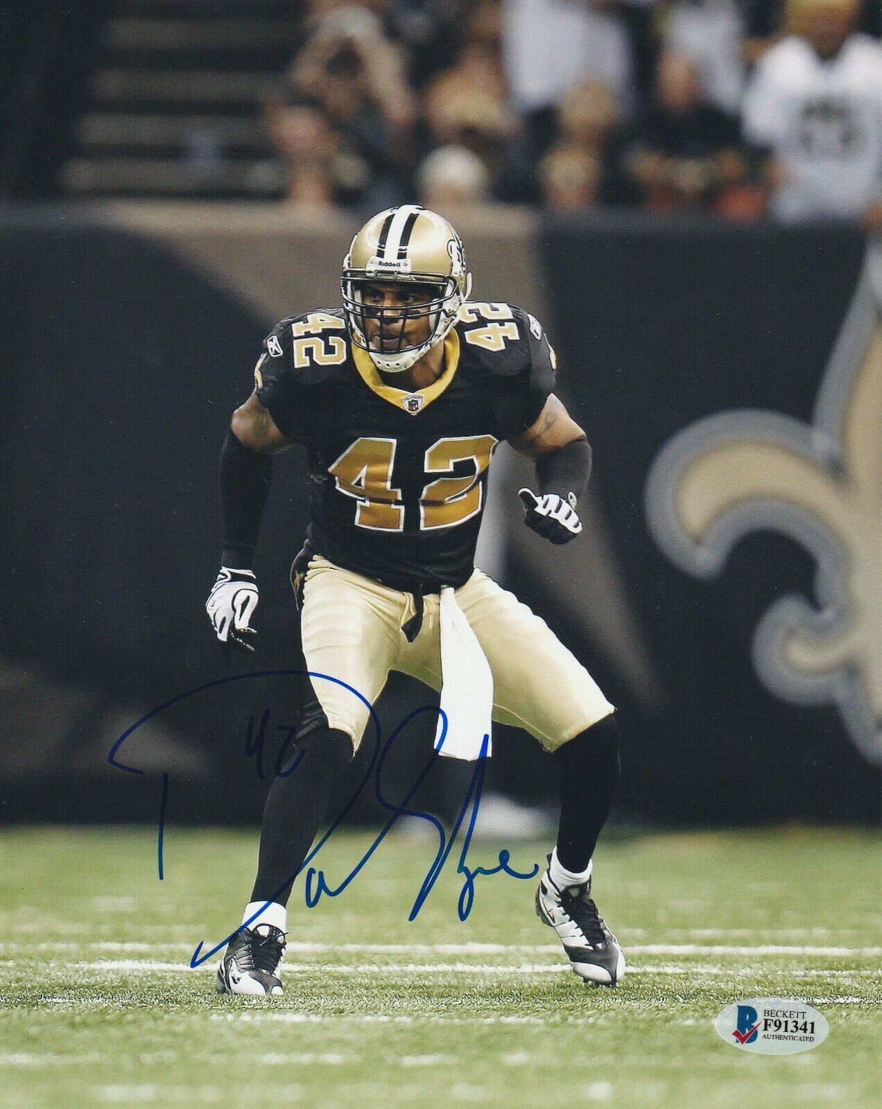 DARREN SHARPER Signed New Orleans SAINTS 8X10 Photo Poster painting with Beckett COA