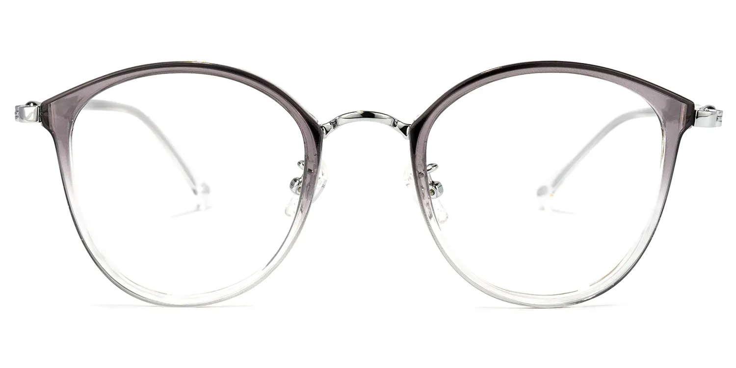 Basilia Grau Kristall Rund Brille Grau